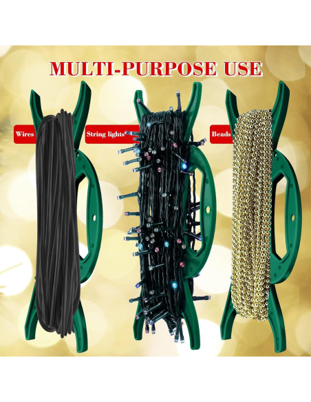 4 Soportes de Almacenamiento de Luces Navidad SUNXIZ Verde
