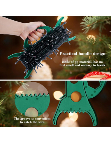 4 Soportes de Almacenamiento de Luces Navidad SUNXIZ Verde