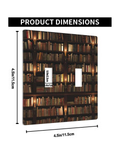 Placa de Pared Decorativa Doble Palanca Pznen Estante de Libros 2