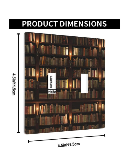 Placa de Pared Decorativa Doble Palanca Pznen Estante de Libros