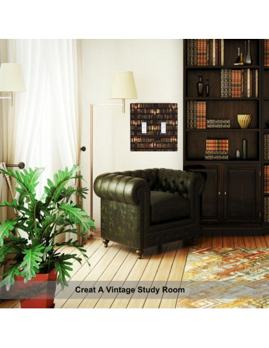 Placa de Pared Decorativa Doble Palanca Pznen Estante de Libros