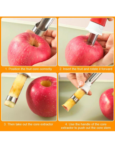 Removedor de Núcleos y Pelador de Manzanas Trasylph Rojo