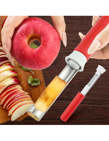 Removedor de Núcleos y Pelador de Manzanas Trasylph Rojo