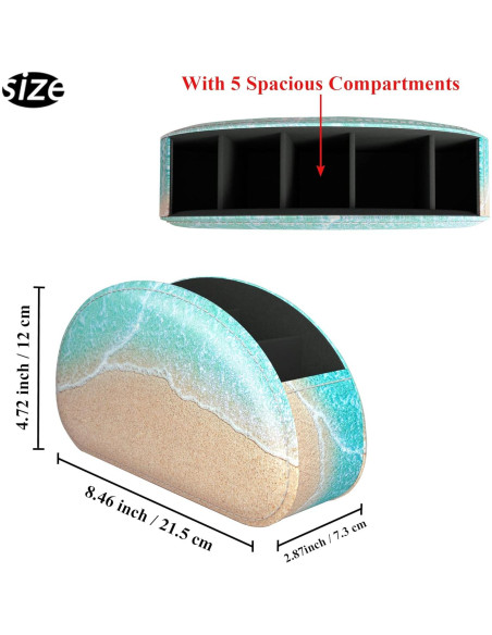 Soporte para Control Remoto QIELIZI de Cuero PU 5 Compartimentos