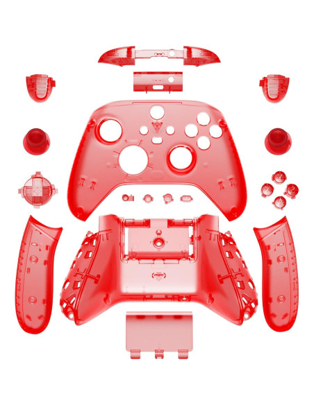 Carcasa Completa eXtremeRate para Controlador Xbox Series X/S Rojo Transparente