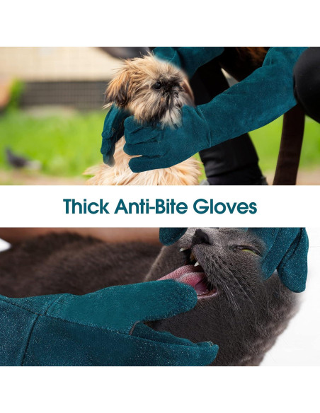 Guantes para Manejo de Animales AOWPFVV 60cm Verde Grande