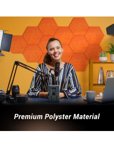 Paneles Acústicos Hexagonales TONOR 12 Pack Naranja 30.48x25.4cm 2