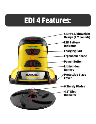Raspador de Hielo Eléctrico Karcher EDI 4 Portátil Batería