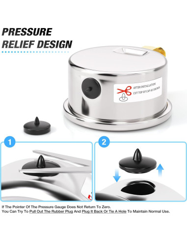 Manómetro de Presión Seco MEANLIN 0-15Psi Acero Inoxidable