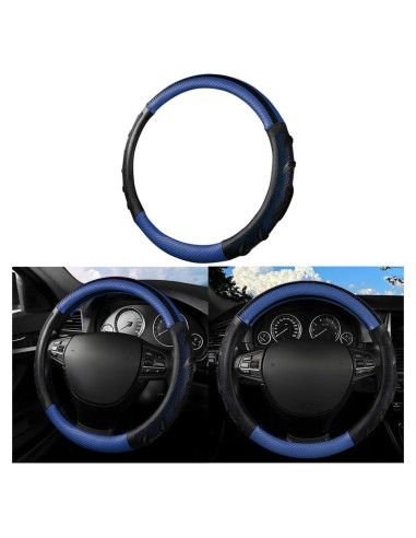 Cubierta de Volante Mandark 38cm Cuero Antideslizante Negro/Azul