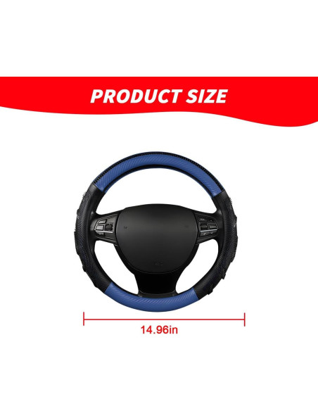 Cubierta de Volante Mandark 38cm Cuero Antideslizante Negro/Azul