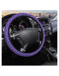 Cubierta de Volante Neopreno SISROW 15" Mandala Púrpura