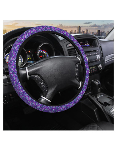 Cubierta de Volante Neopreno SISROW 15" Mandala Púrpura