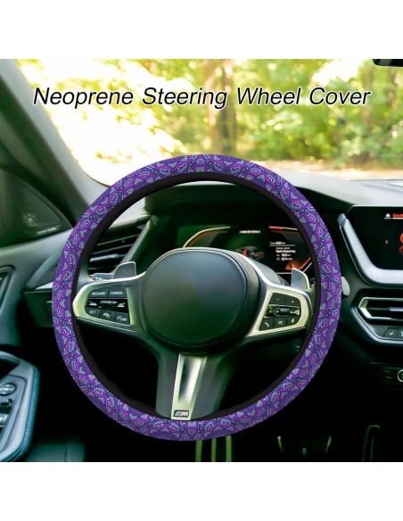 Cubierta de Volante Neopreno SISROW 15" Mandala Púrpura