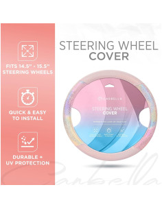 Cubierta de Volante Arcoíris Carbella 15" Multicolor para Auto 2