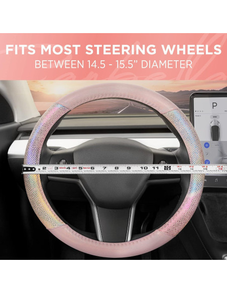 Cubierta de Volante Arcoíris Carbella 15" Multicolor para Auto