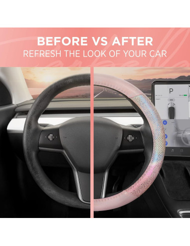 Cubierta de Volante Arcoíris Carbella 15" Multicolor para Auto