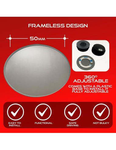 Espejo Retrovisor Convexo Utopicar VENTOM - Punto Ciego (Paquete de 2)