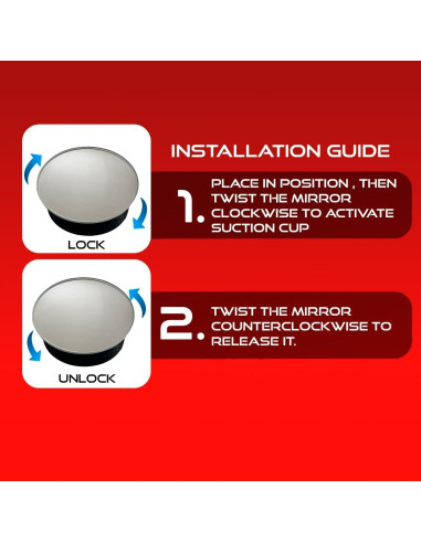 Espejo Retrovisor Convexo Utopicar VENTOM - Punto Ciego (Paquete de 2)