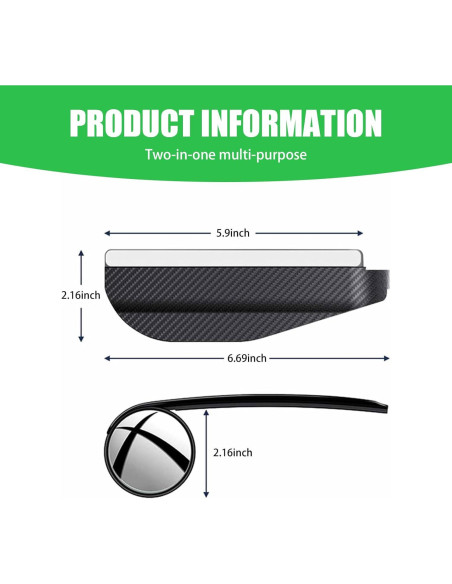 Pack 2 Espejos Retrovisores Universales UGSHY para Lluvia