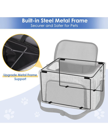 Asiento de Coche para Perros SlowTon con Almohadilla Acolchada