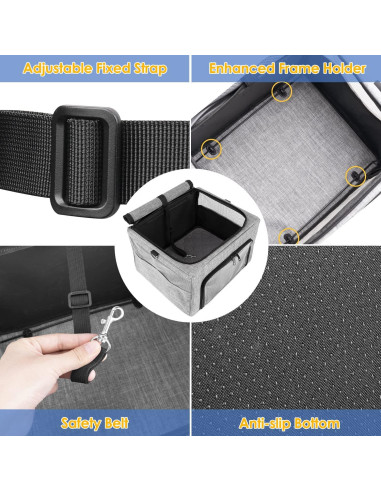 Asiento de Coche para Perros SlowTon con Almohadilla Acolchada