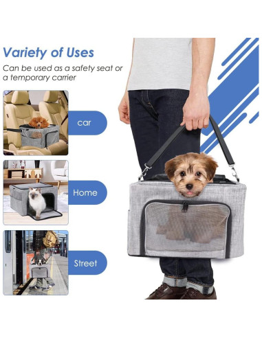 Asiento de Coche para Perros SlowTon con Almohadilla Acolchada