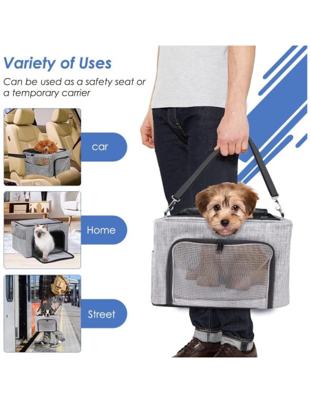 Asiento de Coche para Perros SlowTon con Almohadilla Acolchada