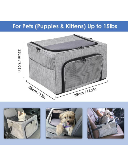 Asiento de Coche para Perros SlowTon con Almohadilla Acolchada