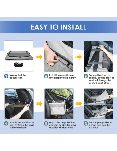 Asiento de Coche para Perros SlowTon con Almohadilla Acolchada