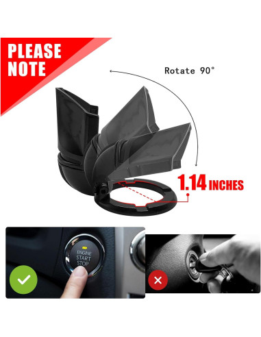 Cubierta de Botón de Inicio BestEvMod 3D para Coche Negro