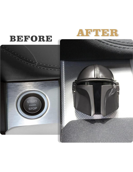 Cubierta de Botón de Inicio BestEvMod 3D para Coche Negro