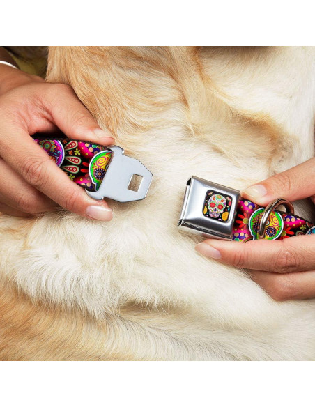 Collar de Perro Buckle-Down Multicolor Calaveras 38-66 cm