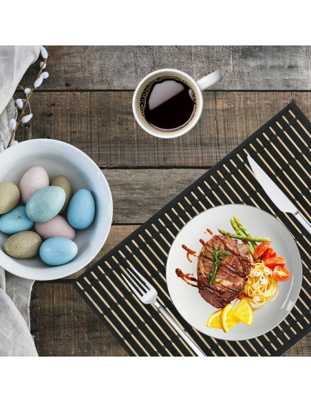 Juego de 8 Manteles de Bambú ANDSTAR 45x30cm Antideslizantes