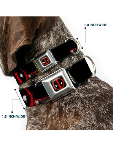 Collar para Perro Marvel Deadpool con Hebilla de Seguridad 24.1-33 cm