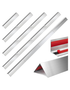 Therwen Protectores de Esquinas de Acero Inoxidable 16 Piezas