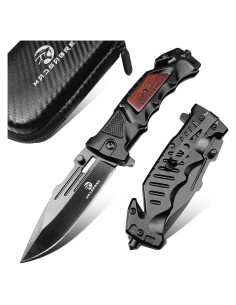 Cuchillo de bolsillo MADSABRE negro 24.4 cm EDC plegable