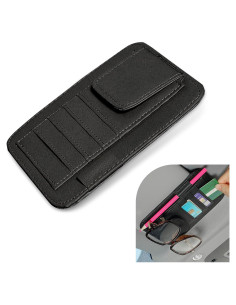 Organizador de Visera de Coche Sinytuto Negro 1 PC con Bolsillos