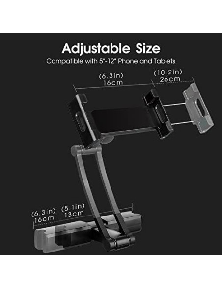 Soporte de Tablet para Reposacabezas HouDeOS Ajustable 5.5-12.9"