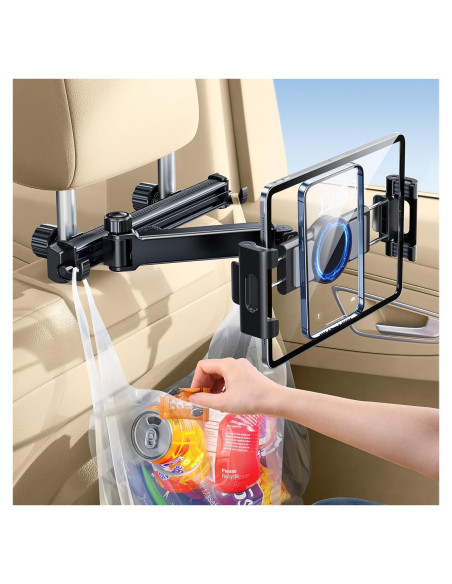 Soporte para Tablet HIYJEN 3 en 1 Ajustable para Coche Negro