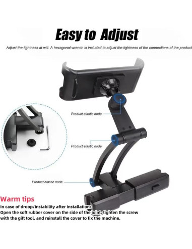 Soporte Universal para Teléfono de Coche UIVXXUD - Ajustable para Tabletas