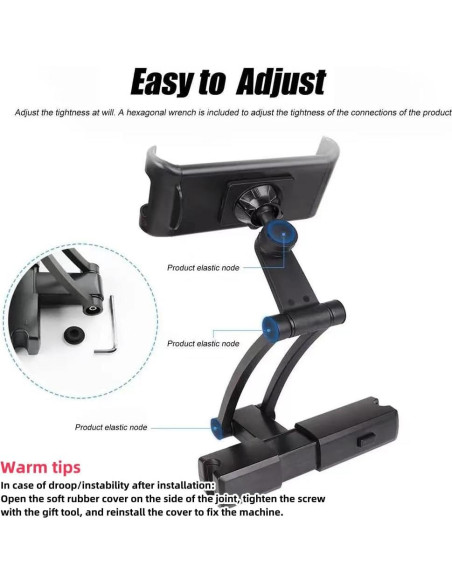 Soporte Universal para Teléfono de Coche UIVXXUD - Ajustable para Tabletas
