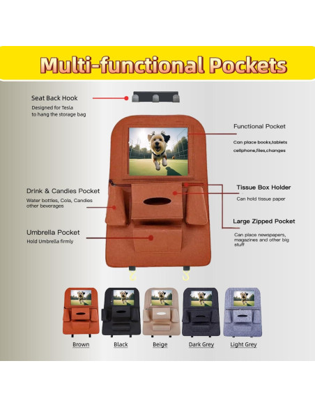 Organizadores de Asientos Traseros Tesla Modelo 3 y Y 2021-2024 2Pack