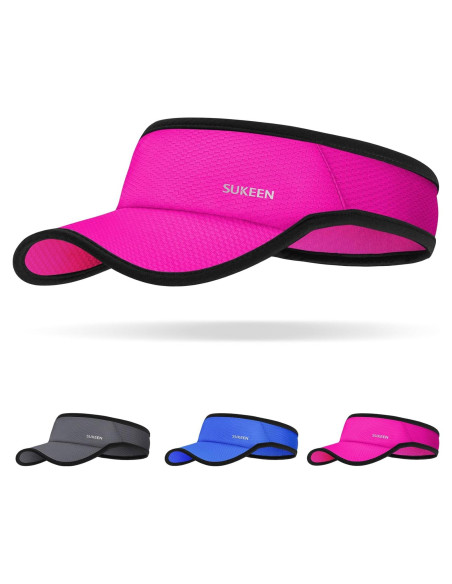 Gorra Visera Deportiva Sukeen Unisex Plegable UV Rojo Rosa