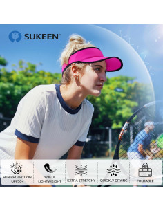 Gorra Visera Deportiva Sukeen Unisex Plegable UV Rojo Rosa 2