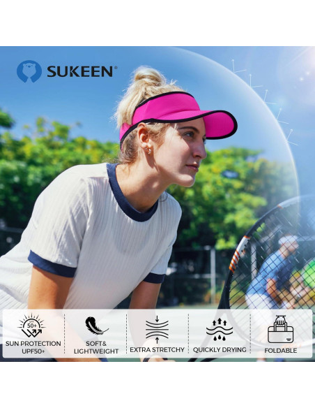 Gorra Visera Deportiva Sukeen Unisex Plegable UV Rojo Rosa