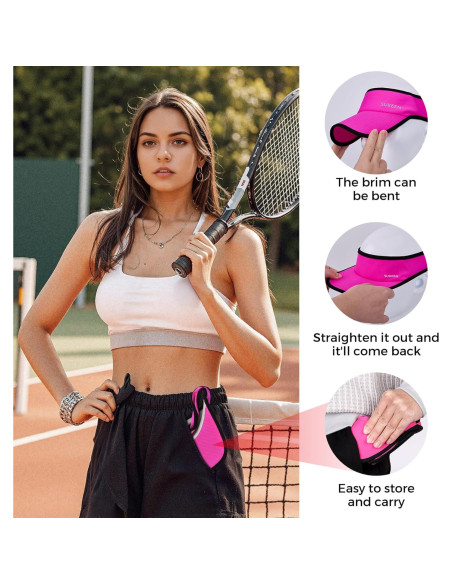 Gorra Visera Deportiva Sukeen Unisex Plegable UV Rojo Rosa