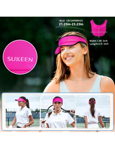 Gorra Visera Deportiva Sukeen Unisex Plegable UV Rojo Rosa