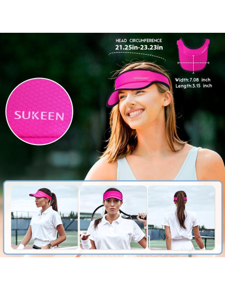 Gorra Visera Deportiva Sukeen Unisex Plegable UV Rojo Rosa
