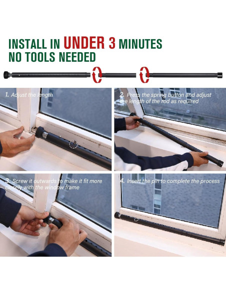 Barra de Seguridad Ajustable Keplrend para Puertas 99-135 cm